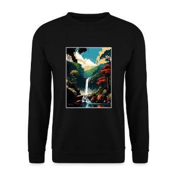 Daintree Australie Vintage voyage affiche Souvenir - Sweat-shirt Unisexe - noir - Devant - Alina (178cm) & Michal (187cm)