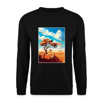 Outback Au Australie Vintage voyage affiche WPA Art - Sweat-shirt Unisexe - noir - Devant - Alina (178cm) & Michal (187cm)
