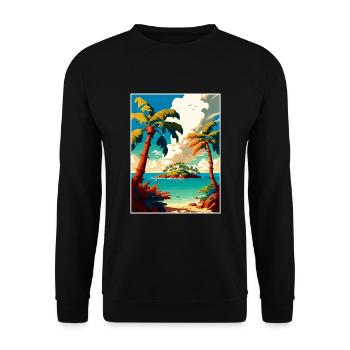 Bahamas Caribbean Vintage Travel Poster Souvenir - Unisex Sweatshirt - black - Front - Alina (178cm) & Michal (187cm)
