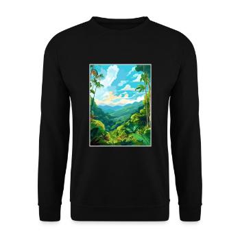 Amazone Rainforest Vintage voyage affiche Souvenir - Sweat-shirt Unisexe - noir - Devant - Alina (178cm) & Michal (187cm)