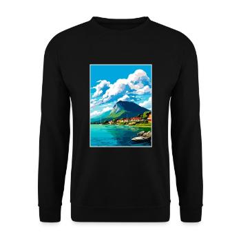 Florianopolis Brésil Vintage voyage affiche WPA Art - Sweat-shirt Unisexe - noir - Devant - Alina (178cm) & Michal (187cm)