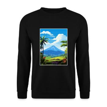 La Fortuna Costa Rica Vintage Reiseposter WPA - Unisex Pullover - Schwarz - Vorne - Alina (178cm) & Michal (187cm)