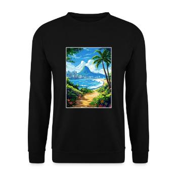 Rio De Janeiro Brésil Vintage voyage affiche WPA - Sweat-shirt Unisexe - noir - Devant - Alina (178cm) & Michal (187cm)