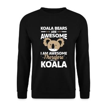 Eucalyptus, Animaux, Doux, Zoo - Sweat-shirt Unisexe - noir - Devant - Alina (178cm) & Michal (187cm)