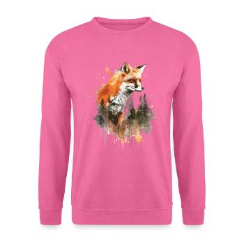 Aquarell Fuchs, Fuchs - Unisex Pullover - Pink - Vorne