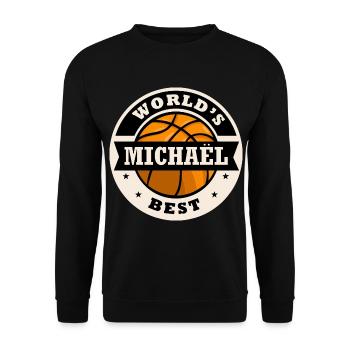 Mikaël world's best basketball player - Unisex Sweatshirt - black - Front - Alina (178cm) & Michal (187cm)
