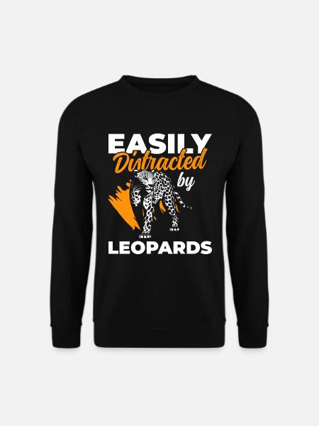 Leopard Jagd Großkatze Tier - Unisex Pullover - Schwarz