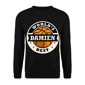 Damien world s best joueur de basketball - Sweat-shirt Unisexe - noir - Devant - Alina (178cm) & Michal (187cm)