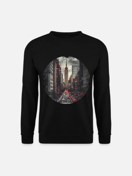 New York City NYC USA Amerika Stadt Skyline Retro - Unisex Pullover - Schwarz