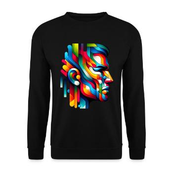Farbkonturen - Color Contours - Unisex Pullover - Schwarz - Vorne - Alina (178cm) & Michal (187cm)