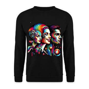 Cyber Vielfalt - Cyber Diversity 1 - Unisex Pullover - Schwarz - Vorne - Alina (178cm) & Michal (187cm)