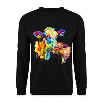 vache et son veau, maman vache - Sweat-shirt Unisexe - noir - Devant - Alina (178cm) & Michal (187cm)