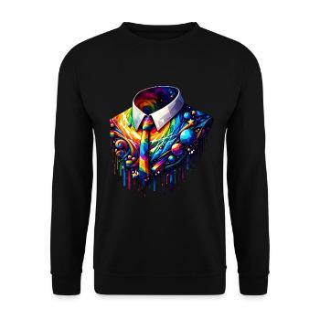 Galaktischer Anzug - Galactic Suit - Unisex Pullover - Schwarz - Vorne - Alina (178cm) & Michal (187cm)