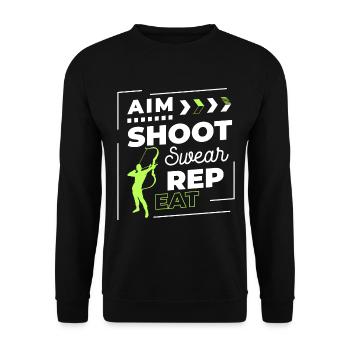 Archer Hunting Shooting Sports Target - Unisex Sweatshirt - black - Front - Alina (178cm) & Michal (187cm)