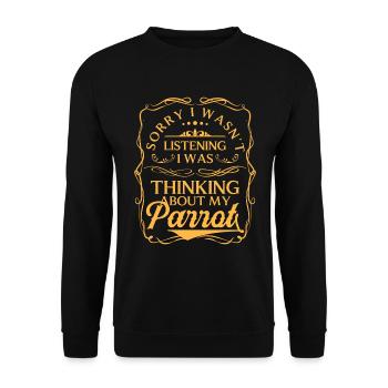 Ara Perroquet Tropiques - Sweat-shirt Unisexe - noir - Devant - Alina (178cm) & Michal (187cm)