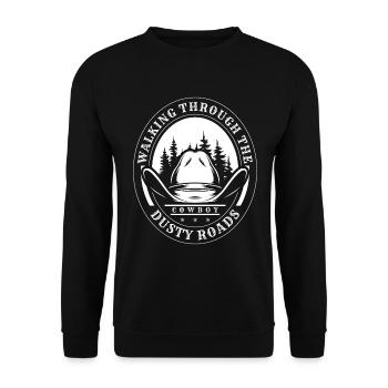 Cowboy Western Amerika Westernreiter - Unisex Pullover - Schwarz - Vorne - Alina (178cm) & Michal (187cm)