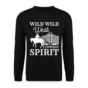 Lasso du cheval du Far West America - Sweat-shirt Unisexe - noir - Devant - Alina (178cm) & Michal (187cm)