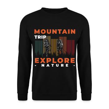 Bergsteigen Felsen Natur - Unisex Pullover - Schwarz - Vorne - Alina (178cm) & Michal (187cm)