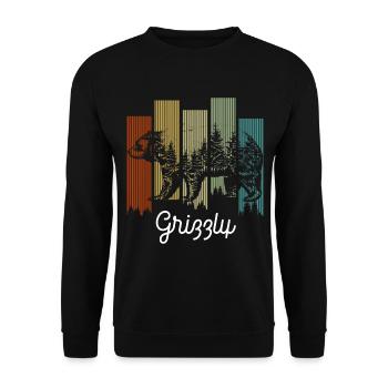 Wildnis Stärke Wald Berlin - Unisex Pullover - Schwarz - Vorne - Alina (178cm) & Michal (187cm)