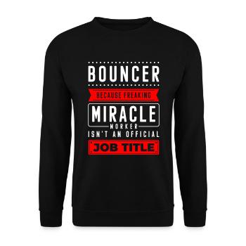 Sicherheitsdienst Beruf Groß Eingang - Unisex Pullover - Schwarz - Vorne - Alina (178cm) & Michal (187cm)