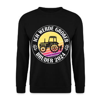 Ich Werde Großer Bruder 2024 - Unisex Pullover - Schwarz - Vorne - Alina (178cm) & Michal (187cm)