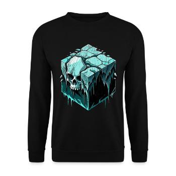 Glaçon Crâne // Crâne Glaçon FS0200 - Sweat-shirt Unisexe - noir - Devant - Alina (178cm) & Michal (187cm)