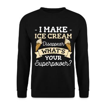Eiscreme Eiskugel Naschen Speiseeis - Unisex Pullover - Schwarz - Vorne - Alina (178cm) & Michal (187cm)