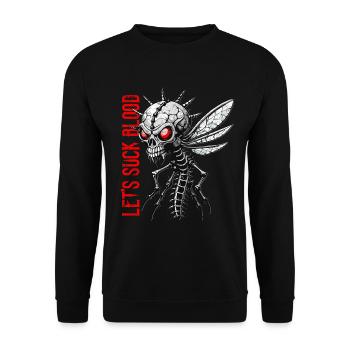 Mosquito Skull // Skull Mosquito // Blood FS0203 - Unisex Sweatshirt - black - Front - Alina (178cm) & Michal (187cm)
