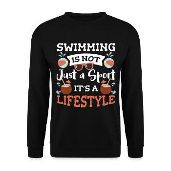 Schwimmen Garten Tauchen - Unisex Pullover - Schwarz - Vorne - Alina (178cm) & Michal (187cm)