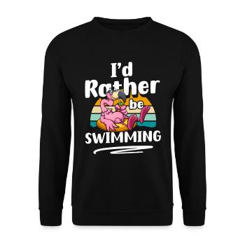 Schwimmen Wasser Sonne Tauchen - Unisex Pullover - Schwarz - Vorne - Alina (178cm) & Michal (187cm)