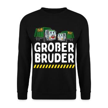 Großer Bruder 2024 Lastwagen - Unisex Pullover - Schwarz - Vorne - Alina (178cm) & Michal (187cm)