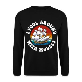 Maquette De Bateau Eau Rc Bateau - Sweat-shirt Unisexe - noir - Devant - Alina (178cm) & Michal (187cm)