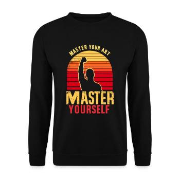Master Your Art Inspire Self Mastery Motivational - Unisex Sweatshirt - black - Front - Alina (178cm) & Michal (187cm)