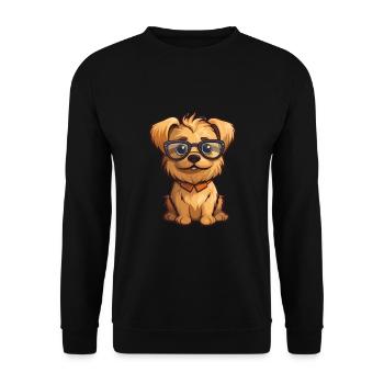 Norfolk Terrier Dog Breed Watercolor Cartoon Kawai - Unisex Sweatshirt - black - Front - Alina (178cm) & Michal (187cm)