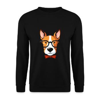 Miniature Bull Terrier Dog Breed Watercolor Cartoo - Unisex Sweatshirt - black - Front - Alina (178cm) & Michal (187cm)