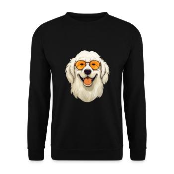 Great Pyrenees Dog Breed Watercolor Cartoon Kawaii - Unisex Sweatshirt - black - Front - Alina (178cm) & Michal (187cm)