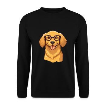 Golden Retriever Hunderasse Aquarell Karikatur Kawa - Unisex Pullover - Schwarz - Vorne - Alina (178cm) & Michal (187cm)
