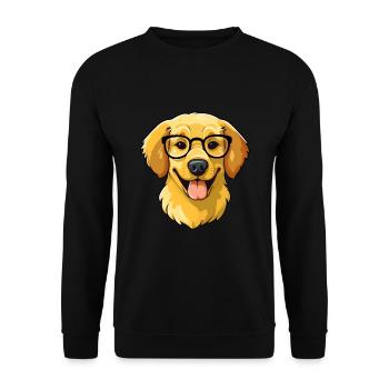 Golden Retriever Hunderasse Aquarell Karikatur Kawa - Unisex Pullover - Schwarz - Vorne - Alina (178cm) & Michal (187cm)