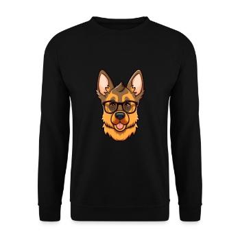 German Shepherd Dog Breed Watercolor Cartoon Kawai - Unisex Sweatshirt - black - Front - Alina (178cm) & Michal (187cm)
