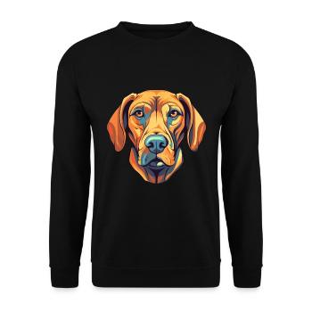 Rhodesian Ridgeback chien race aquarelle dessin animé K - Sweat-shirt Unisexe - noir - Devant - Alina (178cm) & Michal (187cm)