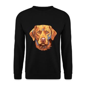 Chesapeake Bay Retriever Hunderasse Aquarellwagen - Unisex Pullover - Schwarz - Vorne - Alina (178cm) & Michal (187cm)