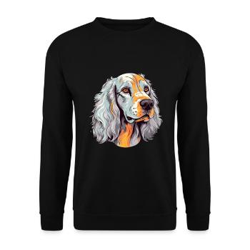 English Setter Dog Breed Watercolor Cartoon Kawaii - Unisex Sweatshirt - black - Front - Alina (178cm) & Michal (187cm)