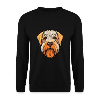Soft Coated Wheaten Terrier Dog Breed Watercolor C - Unisex Sweatshirt - black - Front - Alina (178cm) & Michal (187cm)