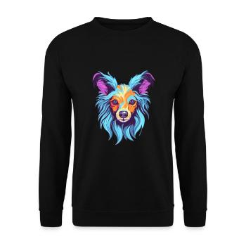Chinesische Schopfhunderasse Aquarell-Karikatur Kawai - Unisex Pullover - Schwarz - Vorne - Alina (178cm) & Michal (187cm)