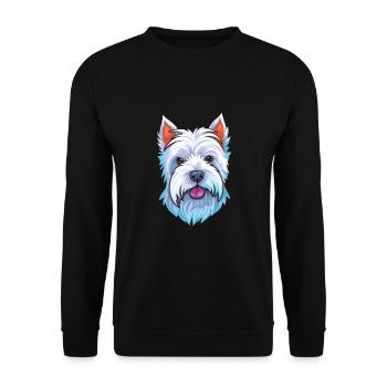 West Highland White Terrier Hunderasse Aquarell C - Unisex Pullover - Schwarz - Vorne - Alina (178cm) & Michal (187cm)