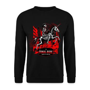 Final ride Skull / Skeleton Rider / Unicorn FS0230 - Unisex Sweatshirt - black - Front - Alina (178cm) & Michal (187cm)