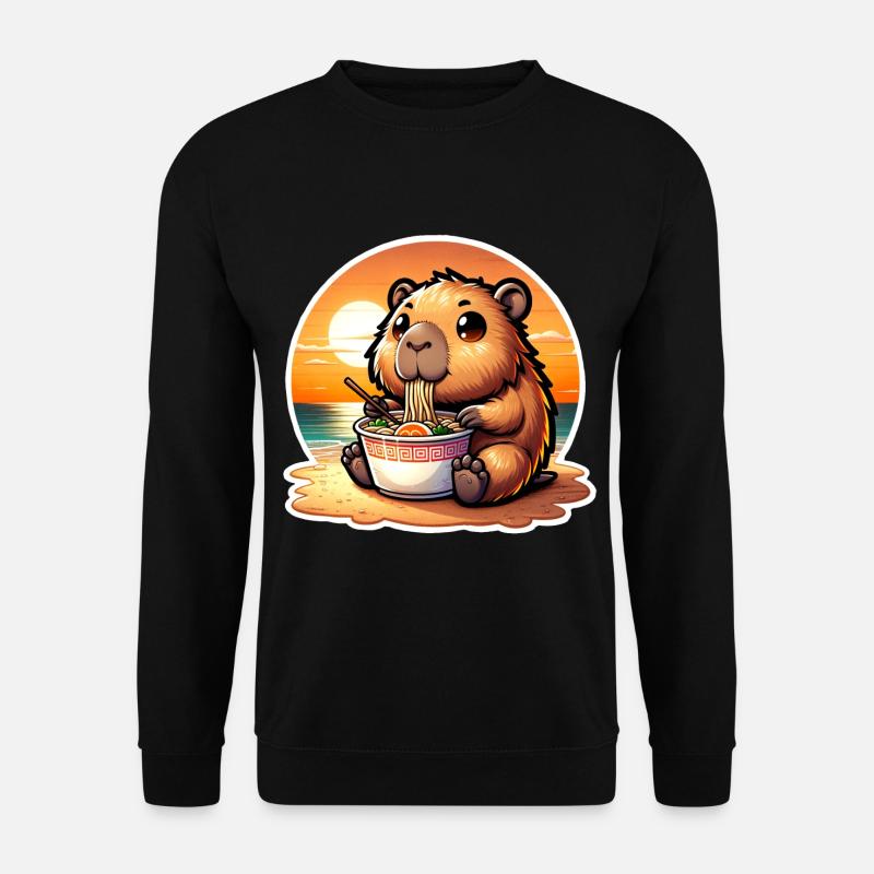 Capybara Ramen Kawaii Anime - Unisex Sweatshirt - black