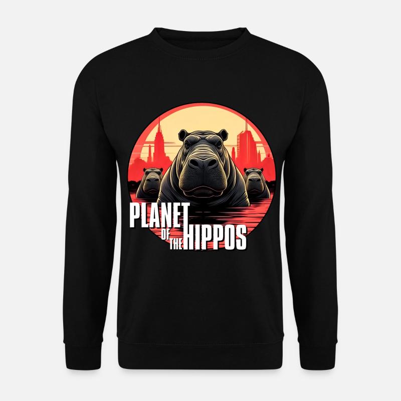 Planet der Nilpferde - Unisex Pullover - Schwarz