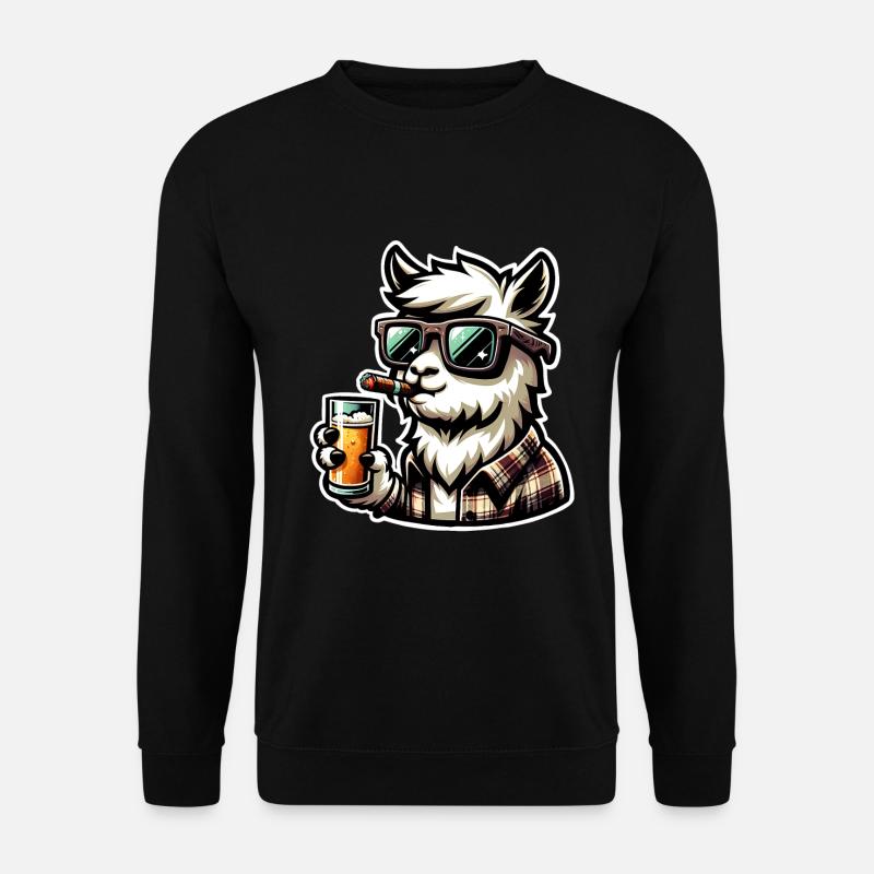 Alpaka Bier - Unisex Pullover - Schwarz