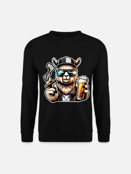Alpaka Bier Zigarre - Unisex Pullover - Schwarz